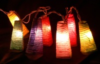 Chinese Paper Lanterns Multicoloured - LONG lead 10 Metres 100 lights fairy party lights